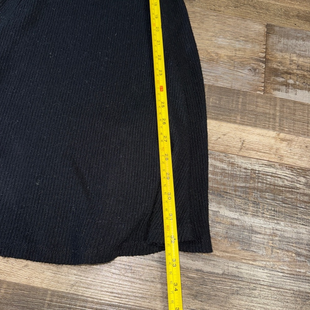 Brandy Melville Black Ribbed Skater Dress One Size A-Line Square Neck - Picture 8 of 8